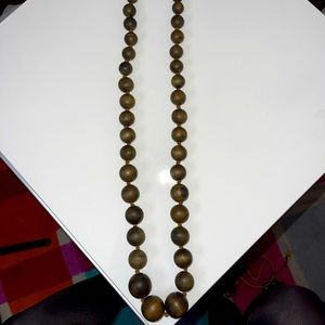 FURLA Italian designer wood bead necklace. Beautiful long necklace.